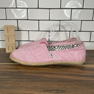 Toms Alpargata Pink & White Canvas Espadrilles